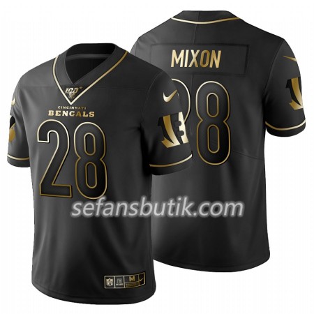 Cincinnati Bengals Tröjor Joe Mixon 28 Nike Svart Golden Edition 100th - Herr